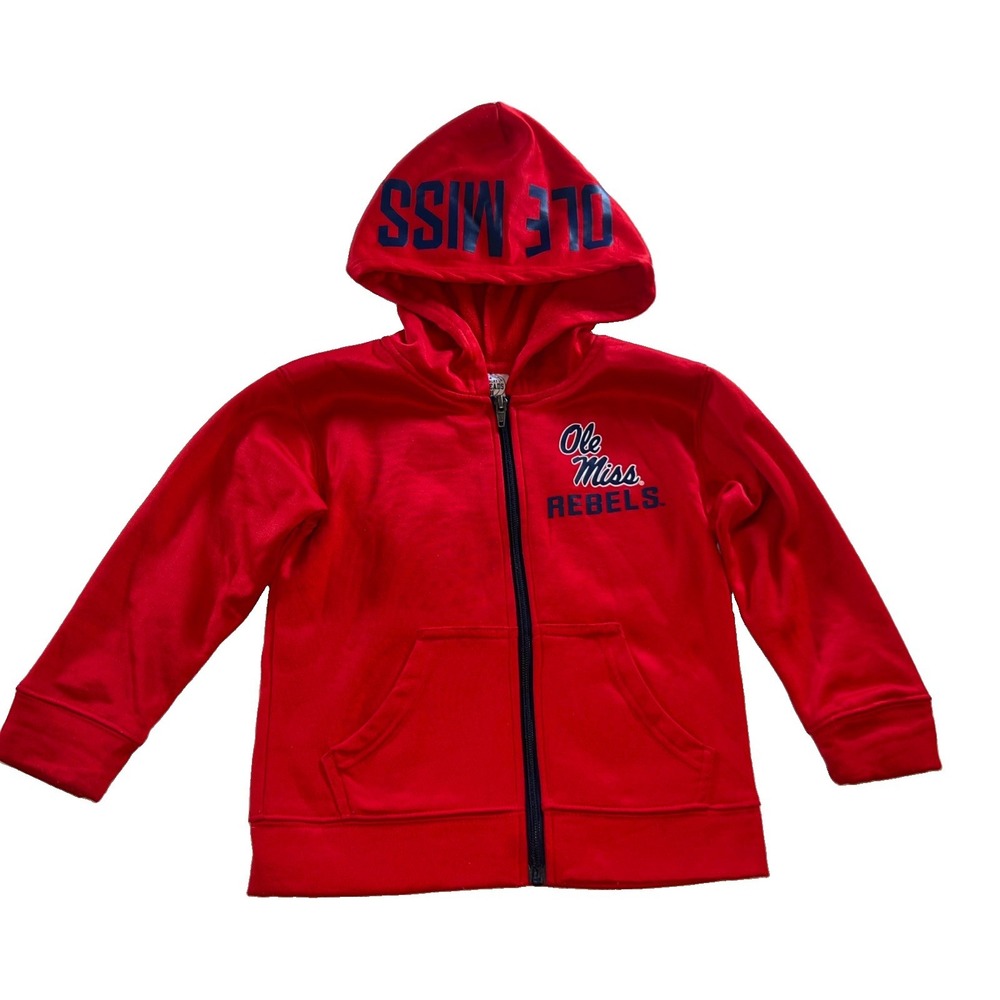 Ole Miss Rebels Boys Full Zip Hoodie Red XS 4/5